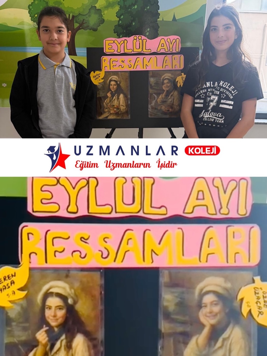 Ayın Ressamı Sergisinde Eylül Ayının Ressamları Özde ve Beren